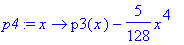 p4 := proc (x) options operator, arrow; p3(x)-5/128...