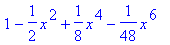 1-1/2*x^2+1/8*x^4-1/48*x^6