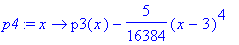 p4 := proc (x) options operator, arrow; p3(x)-5/163...