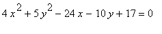 4*x^2+5*y^2-24*x-10*y+17 = 0