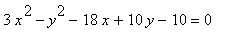 3*x^2-y^2-18*x+10*y-10 = 0