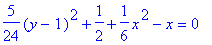 5/24*(y-1)^2+1/2+1/6*x^2-x = 0